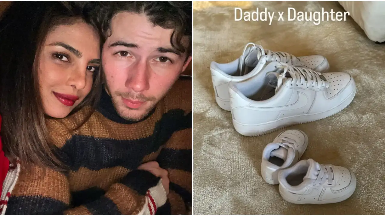Priyanka Chopra enjoying  ‘Bedtime Stories’ with Malti Marie;  Nick Jonas shows off father and son shoes