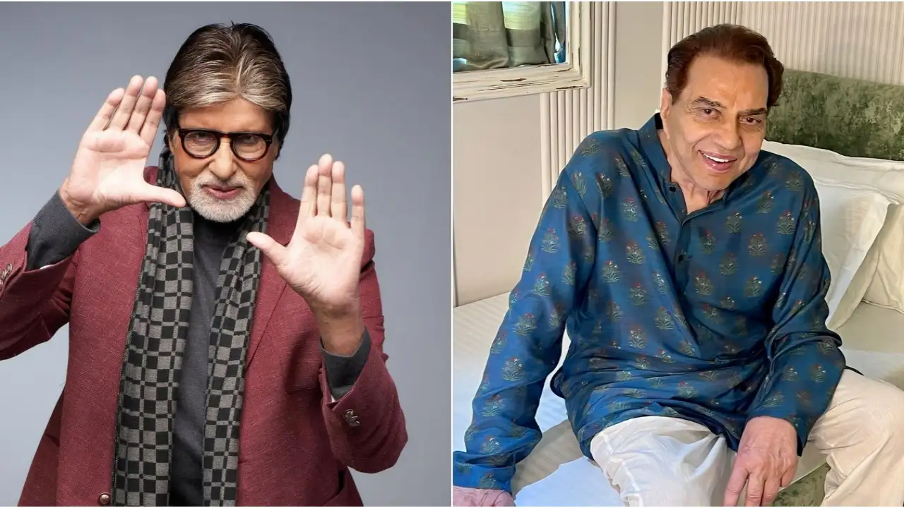 Amitabh Bachchan strikes a quirky pose / Dharmendra looks handsome