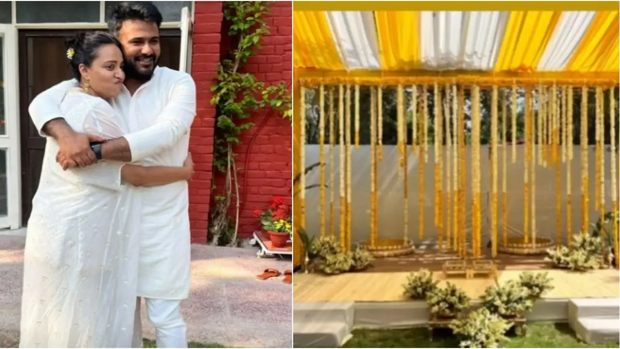 PIC: Swara Bhasker seen in her Haldi and Fahad Ahmad floral decoration;  Say ‘And then it begins’