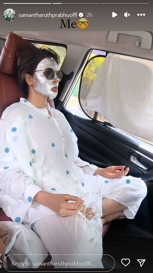 Samantha Ruth Prabhu meditating inside the car