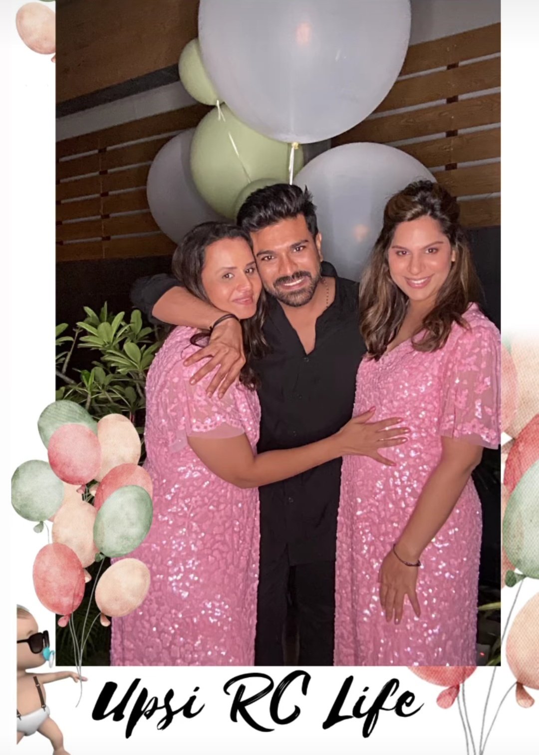 Upasana Konidela's baby shower look in a pink sequin dress