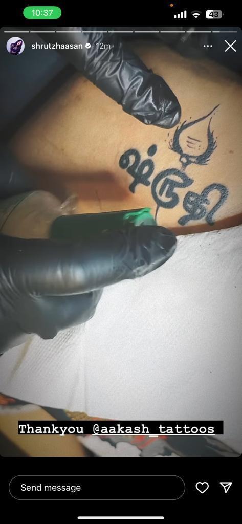 Shruti Haasan gets a new tattoo in Tamil for Lord Shiva; Do you know what it means?