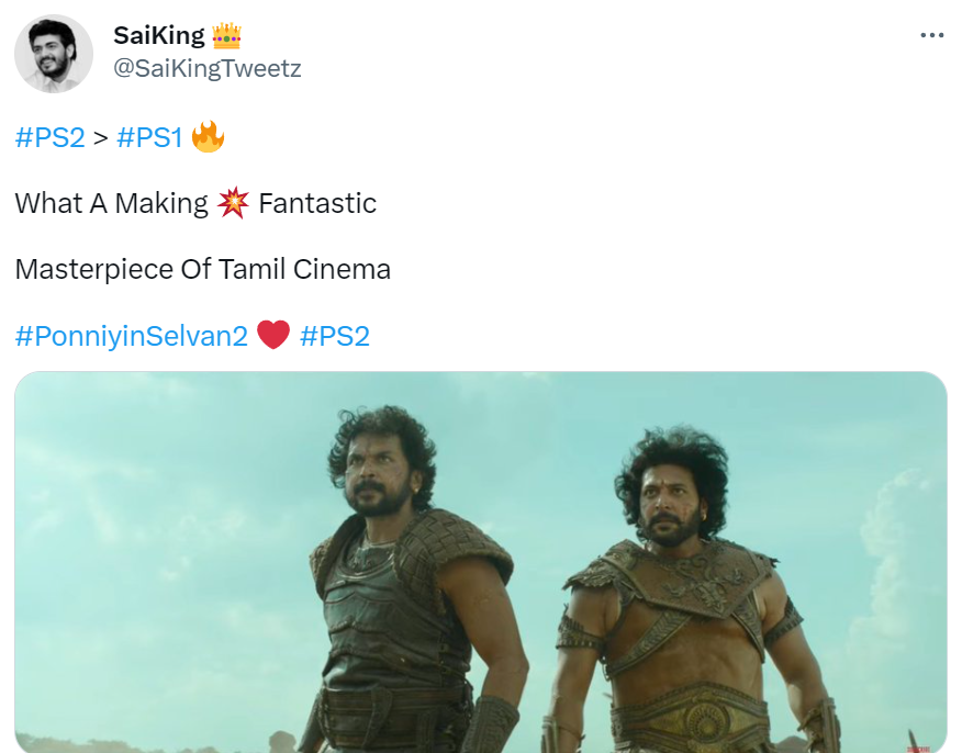 Ponniyin Selvan 2 Twitter review