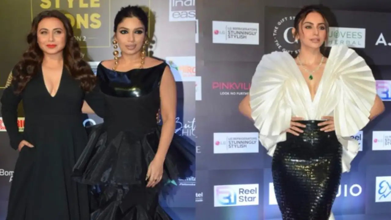 2064873315 rakul preet rani mukherjee and bhumi pednekar at pinkvilla style icons 1280*720