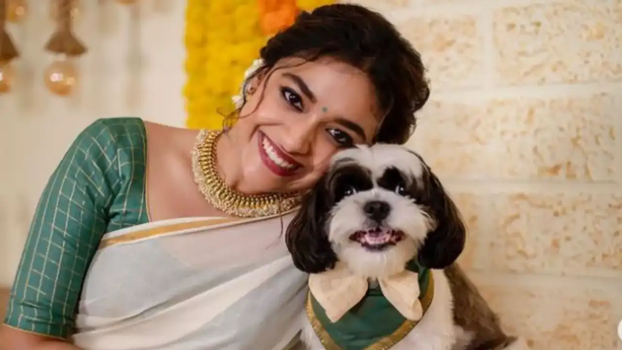 27630705 keerthy suresh and dog nyke tum tum reel 1280*720