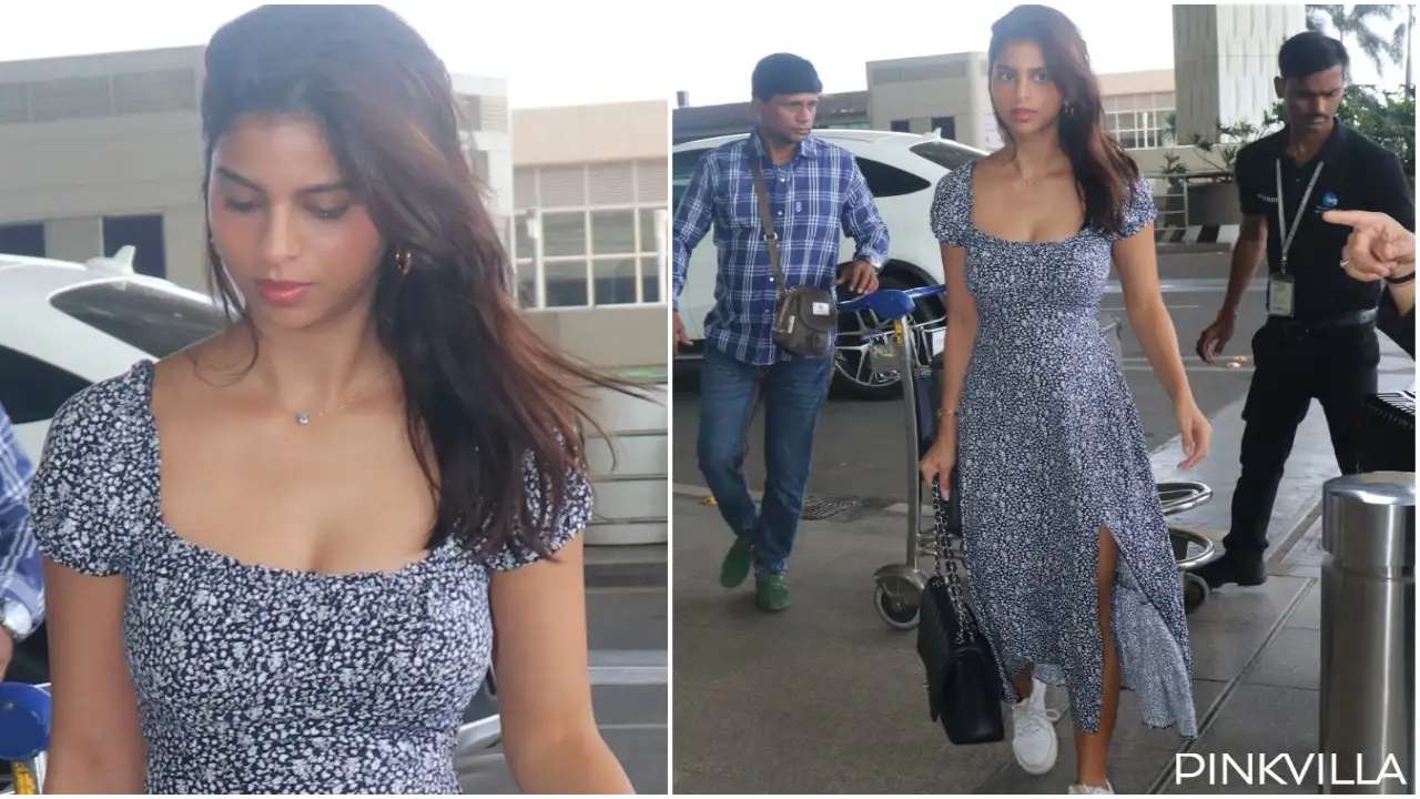603957685 suhana khan makes a chic appearance at mumbai airport slays in a breezy summer dress with side slit video 1280*720