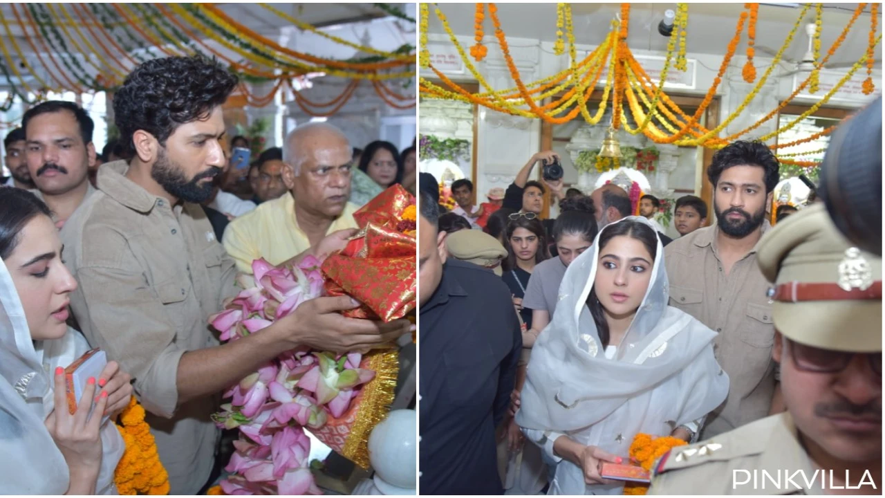 Sara Ali Khan and Vicky Kaushal seek blessings at Lucknow temple ahead of Zara Hatke Zara Bachke release;  Picture