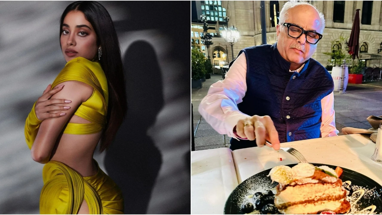 Janhvi Kapoor reacts as father Boney enjoys food in new blank pictures shared by Arjun Kapoor