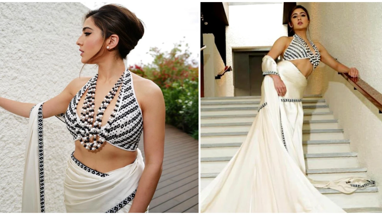 Cannes 2023: Sara Ali Khan in an Abu Jani and Sandeep Khosla saree is desi  and contemporary chic personified | PINKVILLA