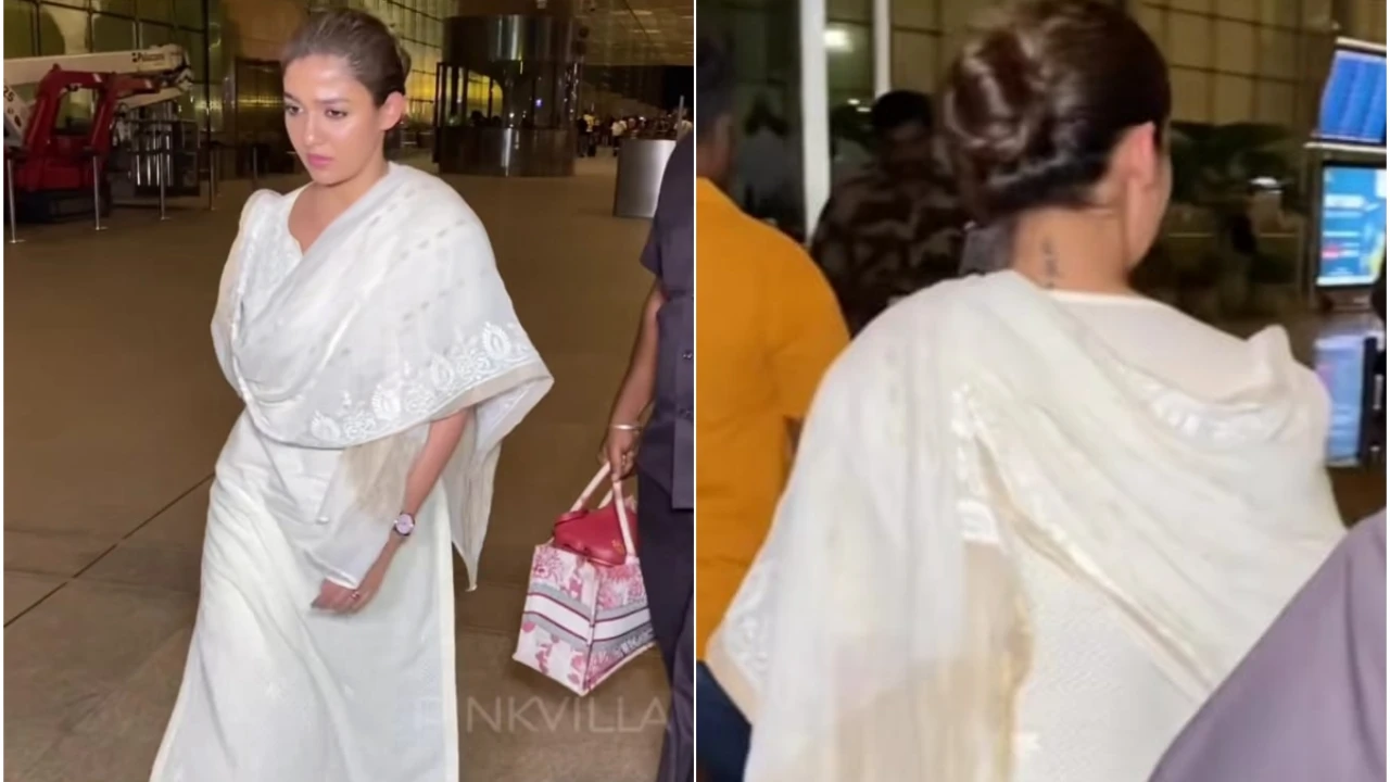 2027386954 nayanthara back tattoo latest airport 1280*720