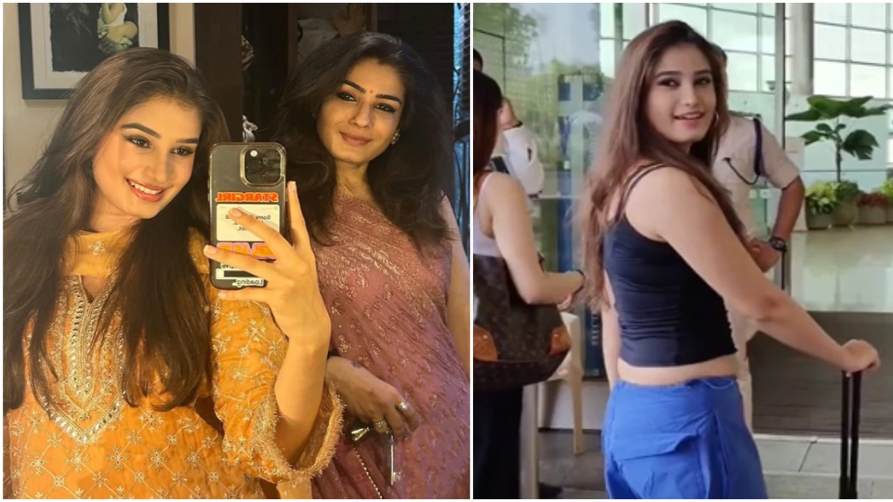 Raveena Tandon’s daughter Rasha leaves for Goa for post graduation;  Promise to send sweets to Pappu – watch