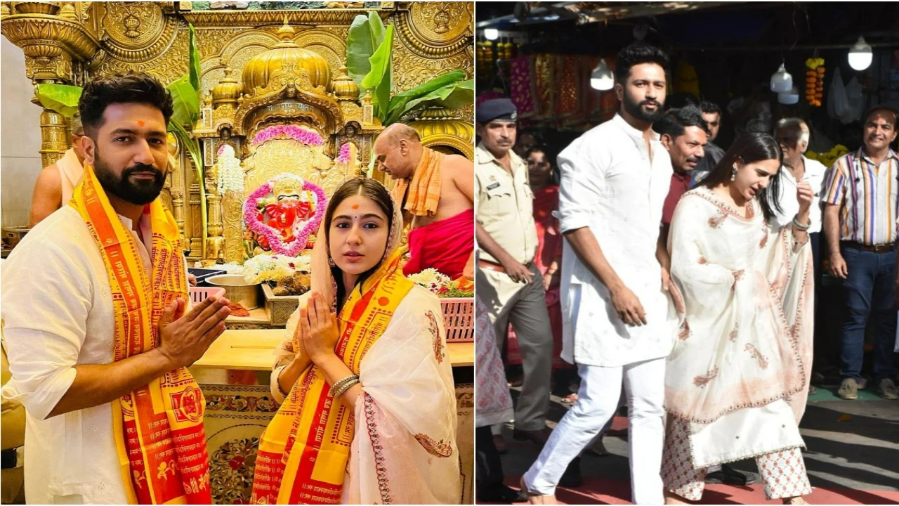 Vicky Kaushal and Sara Ali Khan seek blessings at Siddhivinayak Temple after the success of Zara Hatke Zara Bachke