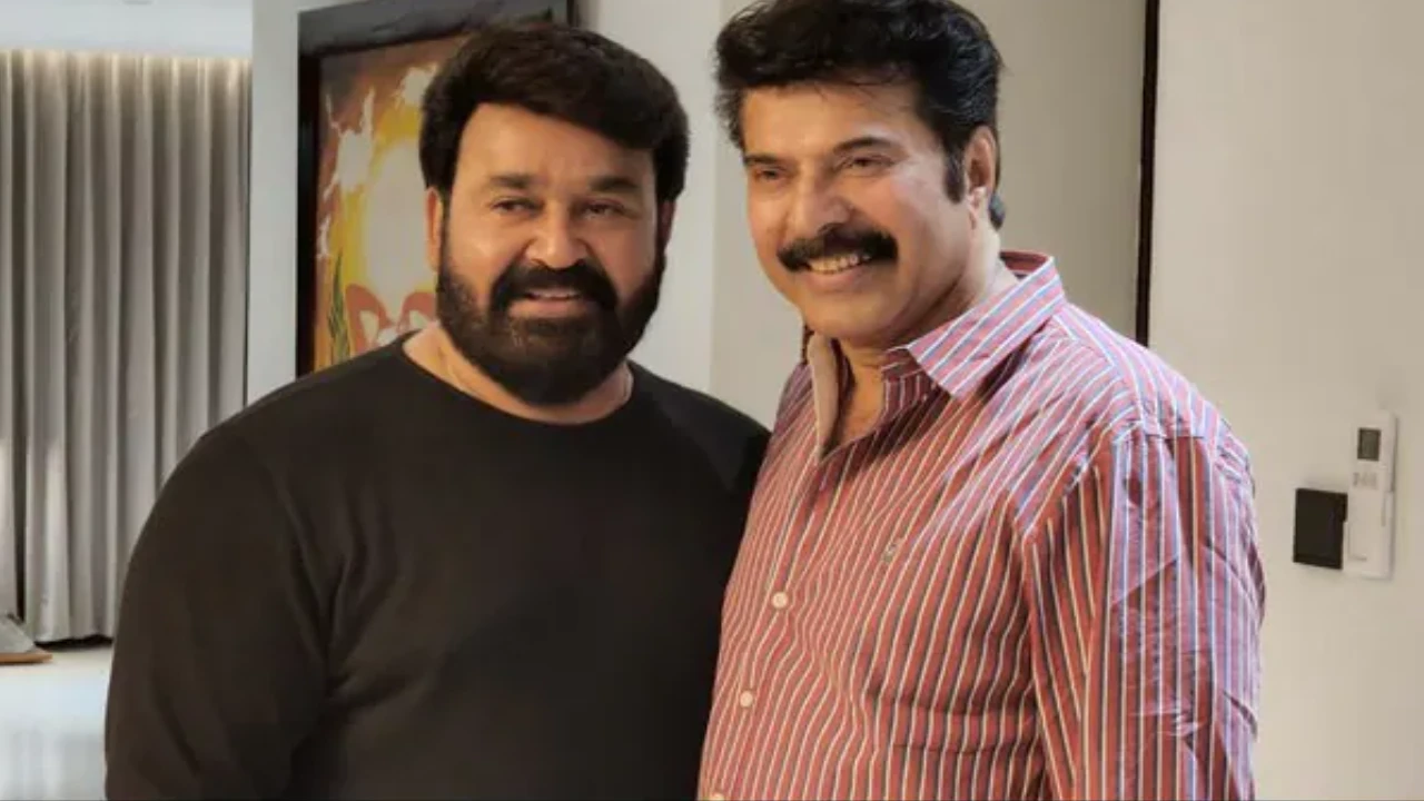 Mammootty and Mohanlal’s then and now picture with their co-stars forms a timeless frame