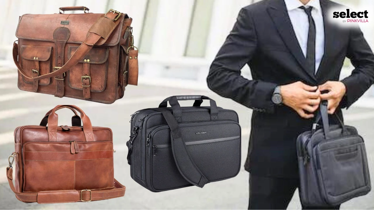  Leather briefcase business bag conference bag satchel