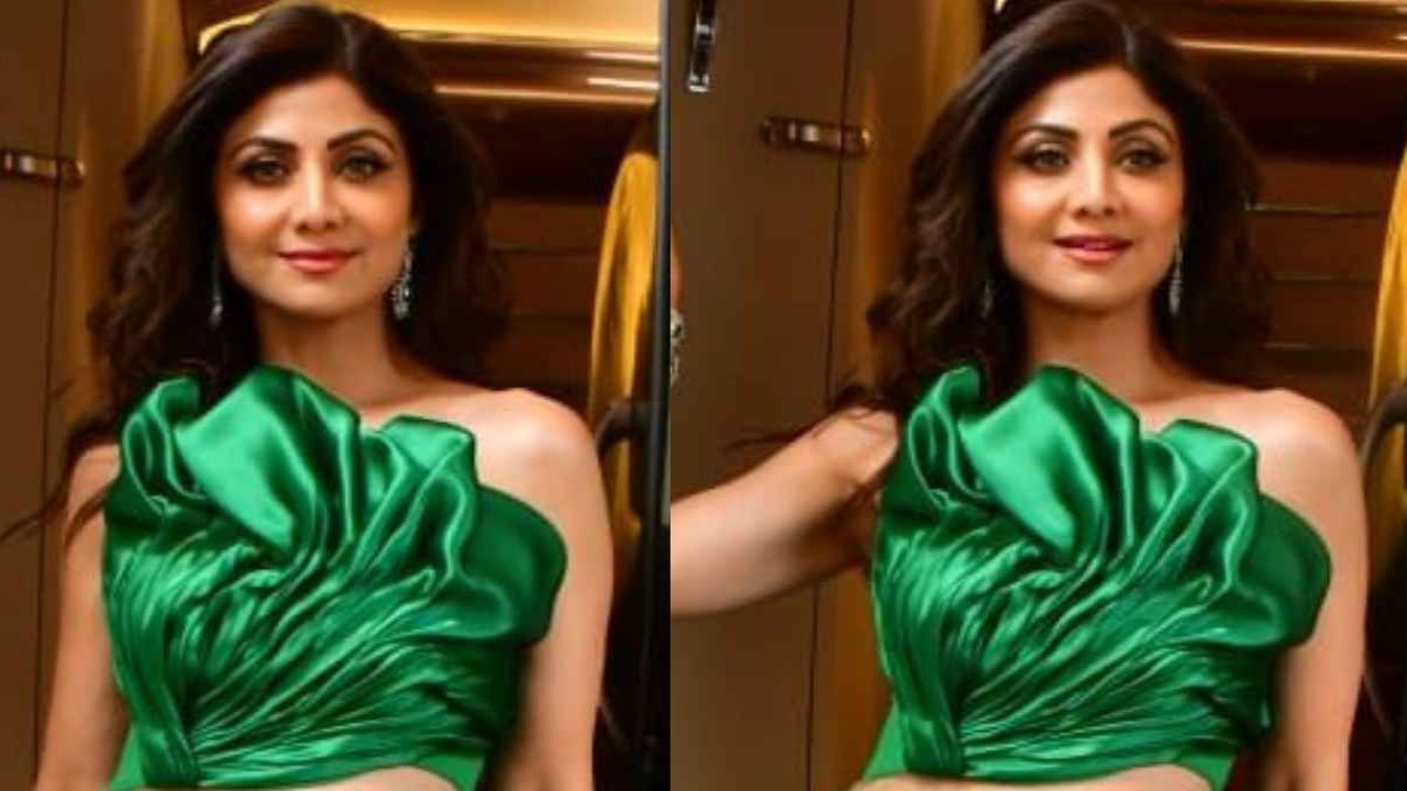 Shilpa Shetty turns heads in cut-out metallic green gown with thigh-high  slit; Perfect for special date nights | PINKVILLA