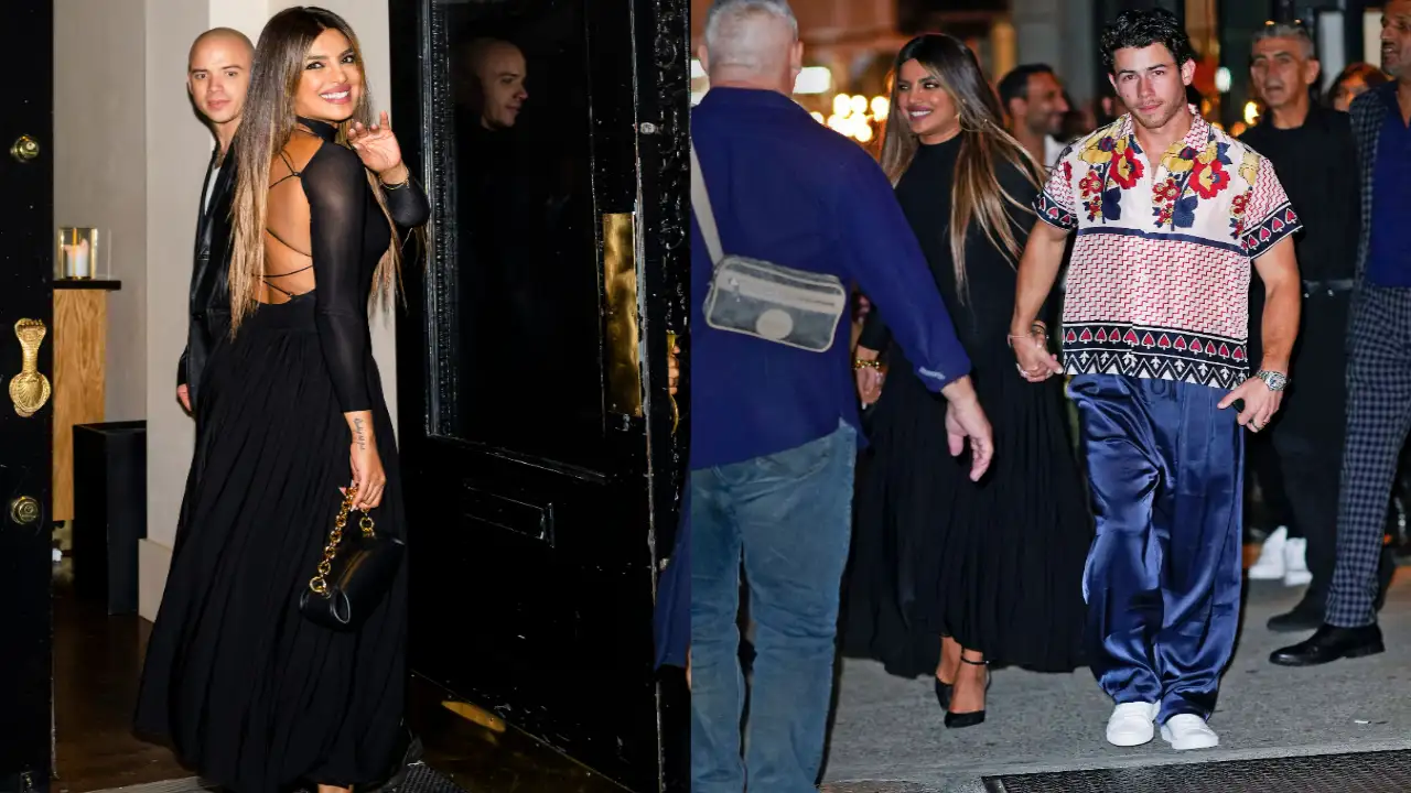 Priyanka Chopra and Nick Jonas paint the town red during a date night in New York City. Getty Images