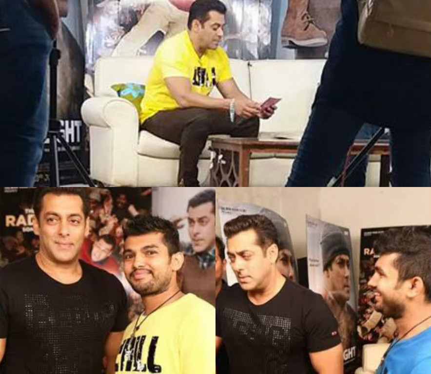 Salman Khan gifts his t-shirt to a fan during Tubelight promotions