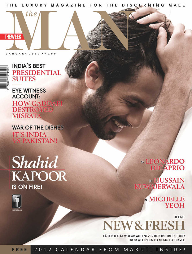 Shahid Kapoor on the cover of The Man(January 2012)