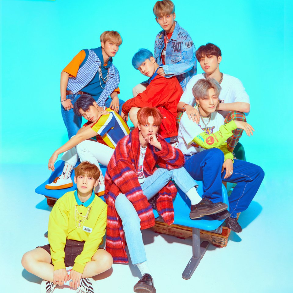 ATEEZ pose for group concept photo (Pic credit - KQ Entertainment) ATEEZ pose for group concept photo