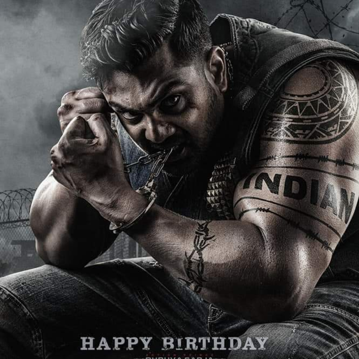 Dhruva Sarja looks bulked up & fierce in special birthday POSTER of Martin; Meghana Sarja sends wishes Dhruva Sarja martin birthday poster, meghana sarja wishes