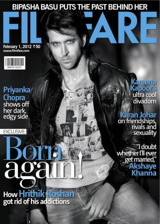 Hrithik Roshan on the cover of Filmfare (Feb 2012)