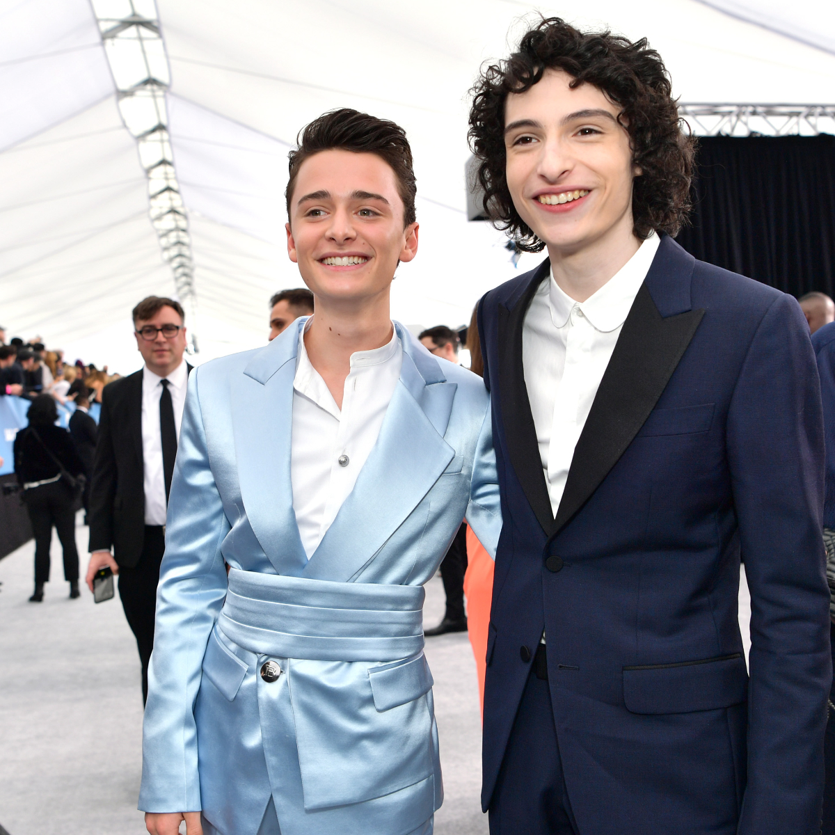 Finn Wolfhard talks about Stranger Things fan theories. Finn Wolfhard Noah Schnapp