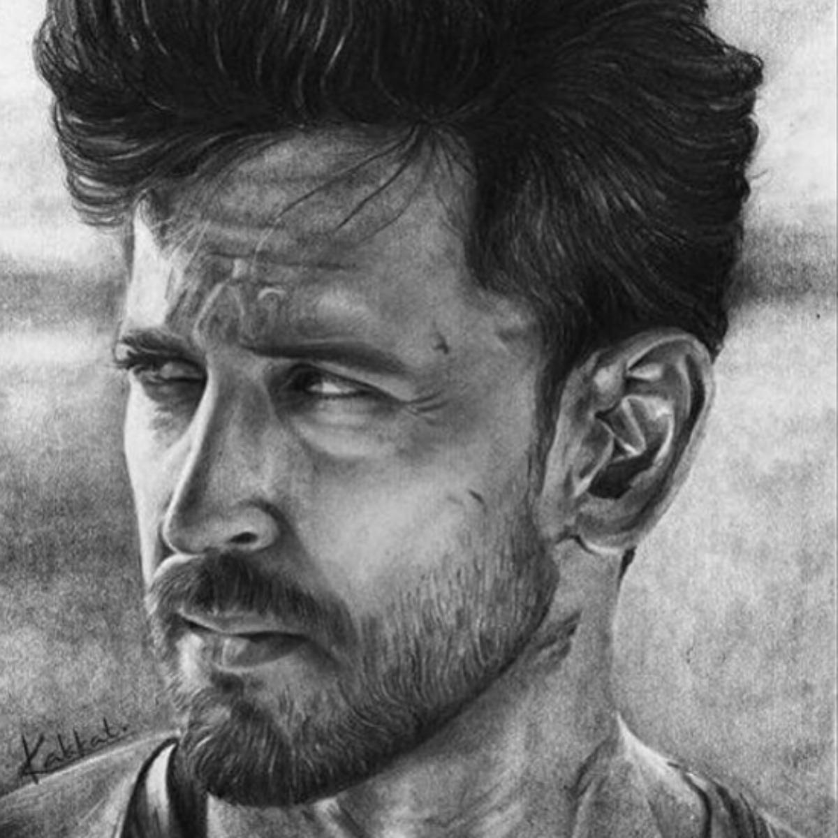 Realistic Pencil Sketch of @hrithik - art_guru_gs_ - Paintings & Prints,  People & Figures, Celebrity, Actors - ArtPal