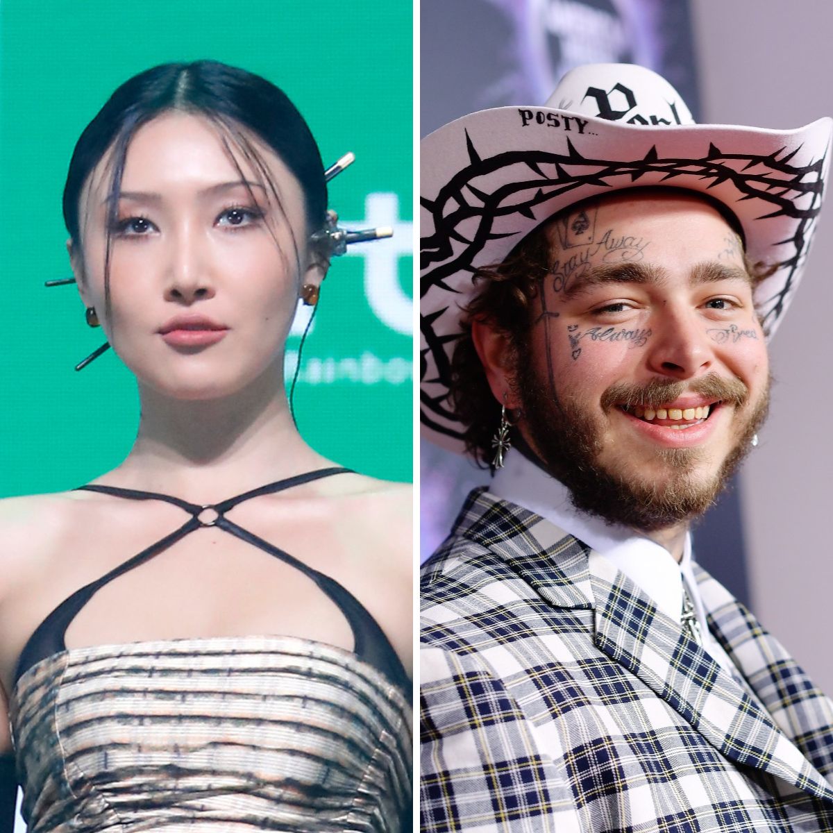 Hwasa: couretsy of News1, Post Malone: courtesy of Getty Images Hwasa, Post Malone