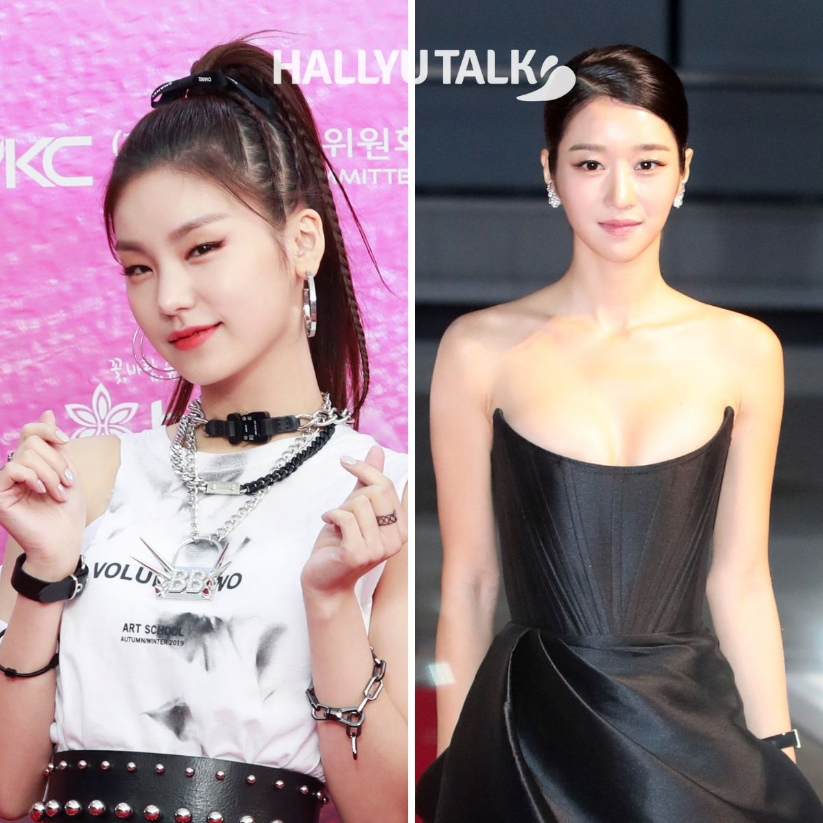 ITZY's Yeji and Seo Yea Ji poses at an event (Pic credit - News1) ITZY's Yeji and Seo Yea Ji poses at an event