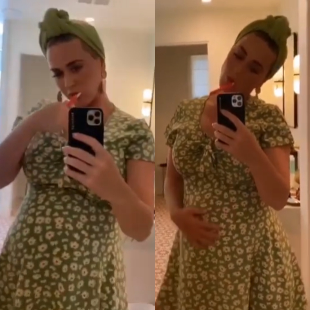 Katy Perry flaunts her baby bump as she dances to Daisies&#039; remix in front of the mirror; Watch Video