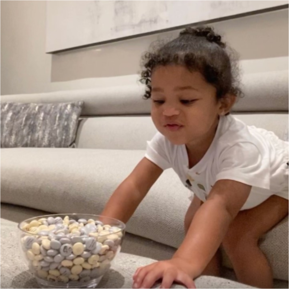 Kylie Jenner's daughter Stormi Webster chants 'Patience' as she drools over forbidden candies; Watch Video