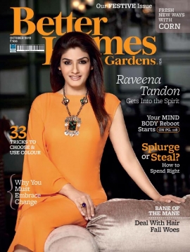 Raveena Tandon on the cover of Better Homes & Gardens (Oct 2012)