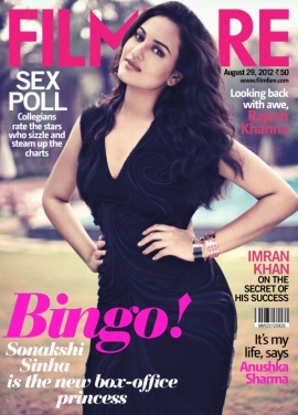 Sonakshi Sinha on the cover of Filmfare - Aug 2012