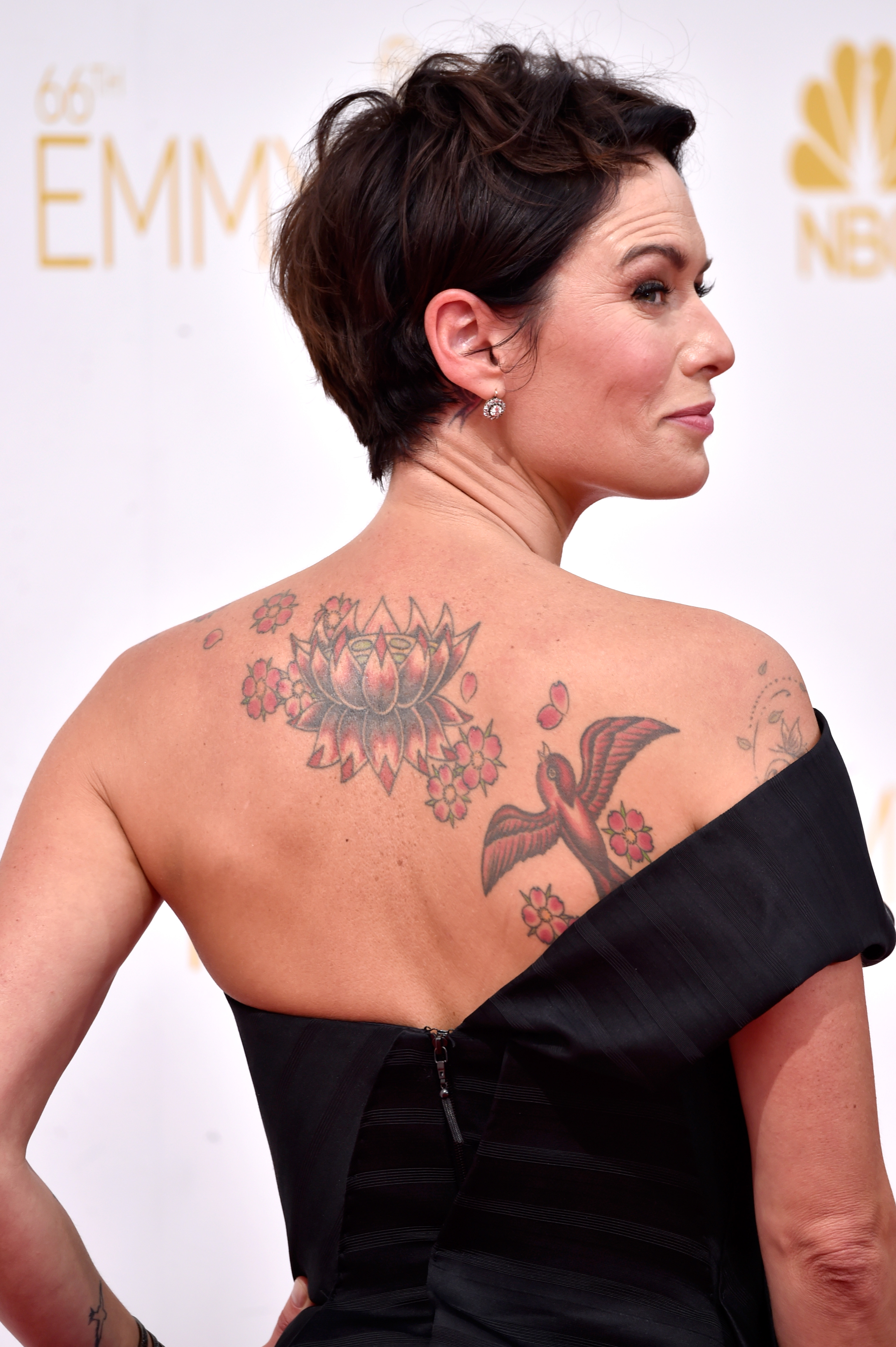 Lena Headey's gorgeous Lotus bloom tattoo