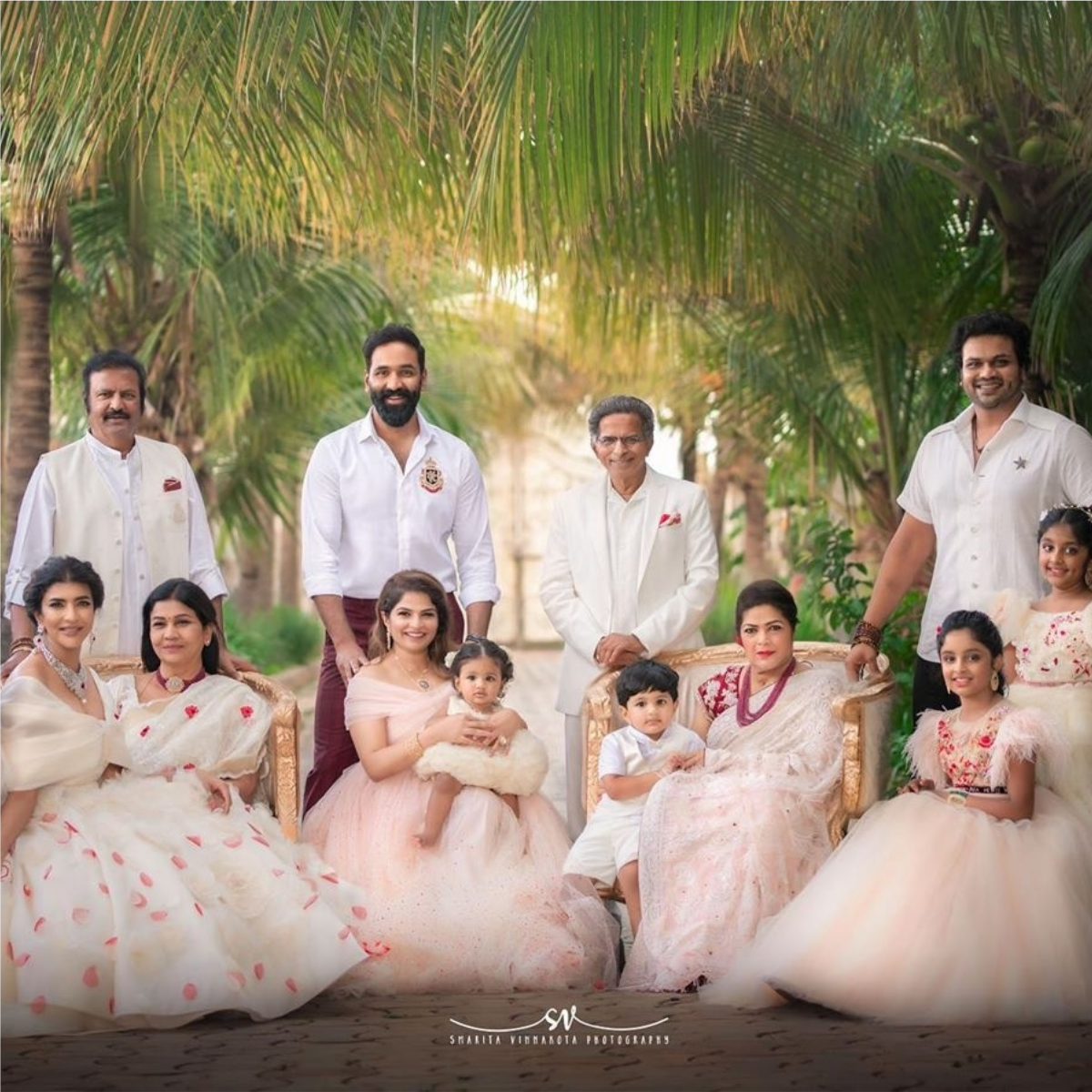 Mohan Babu and family pose for a perfect family portrait as their little princess Ayra turns one; See PHOTOS