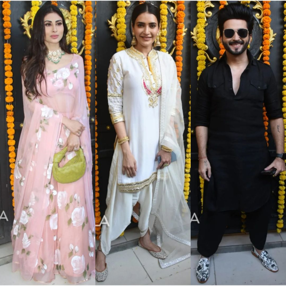Sakshi Tanwar, Dheeraj Dhoopar, Karan Kundrra and others reach Ekta Kapoor’s residence for Ganpati pooja Mouni, karishma, Dheeraj
