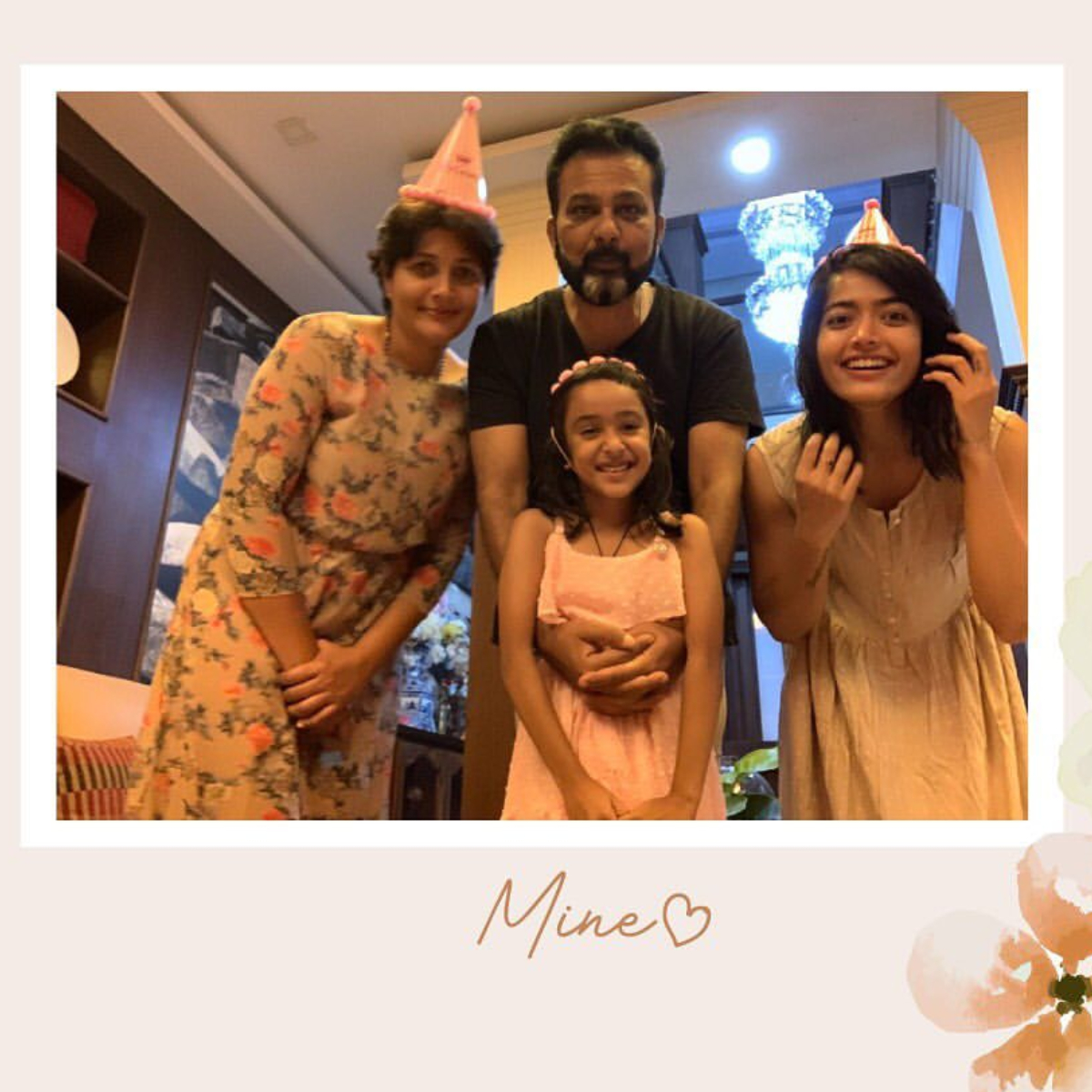 Rashmika Mandanna shares a picture perfect family moment with parents from her quarantine birthday party