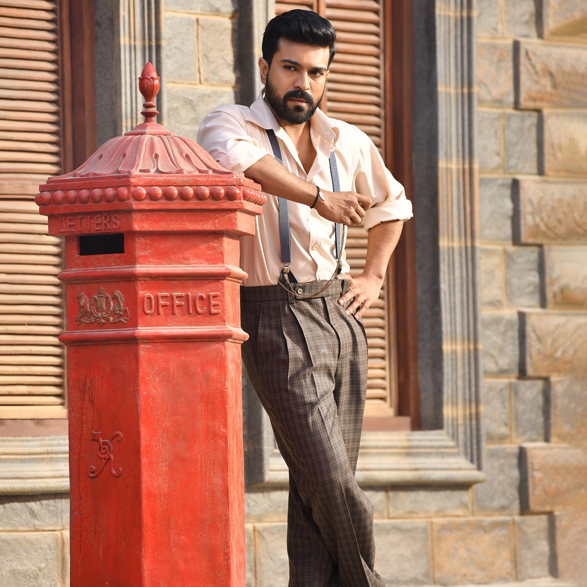 RRR starring Ram Charan (image courtesy of DVV Entertainment) RRR starring Ram Charan (image courtesy of DVV Entertainment)