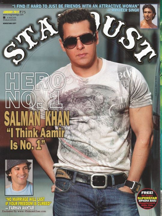 Salman Khan on the cover of Stardust (January 2012)