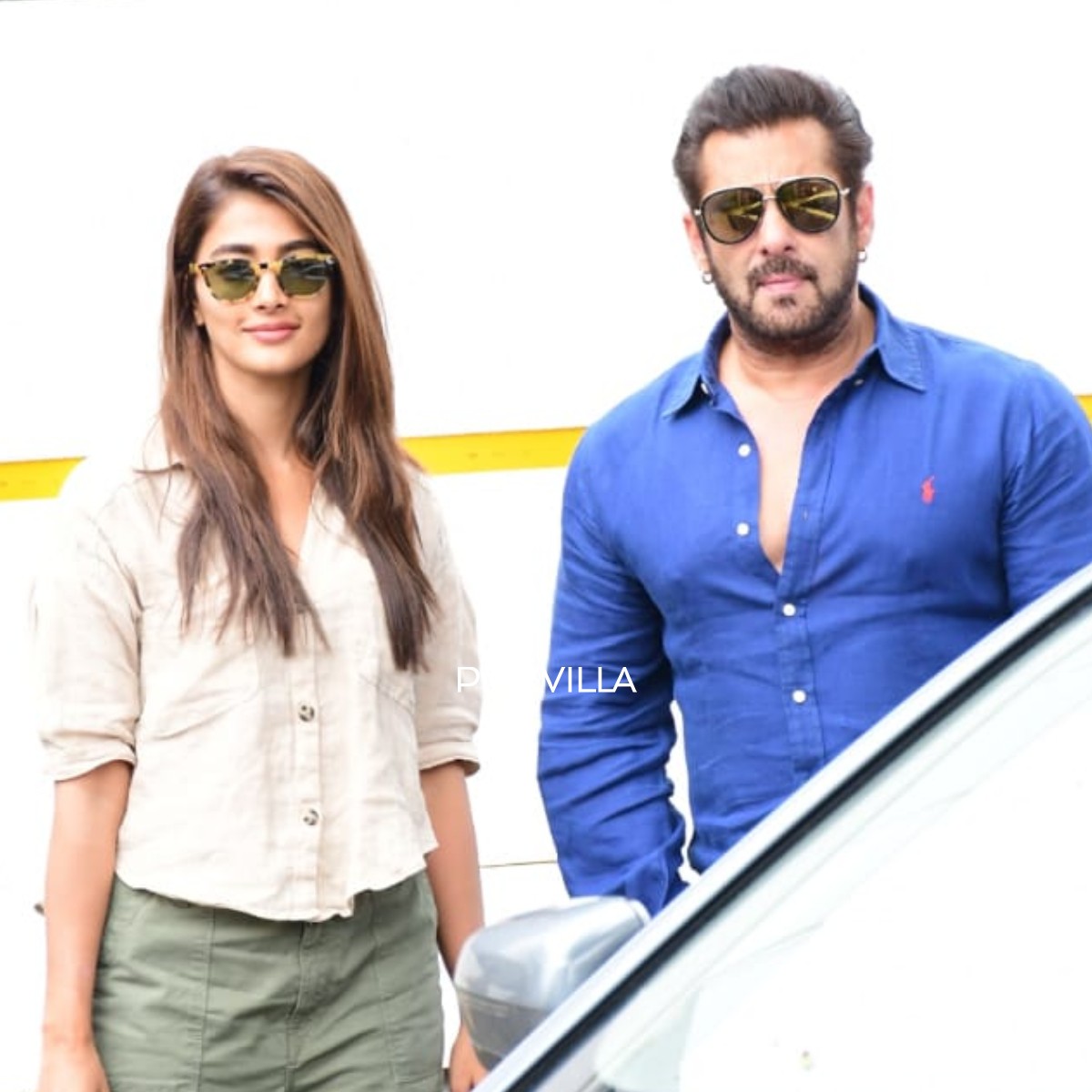 Salman Khan, Pooja Hegde pose together as they return to Mumbai after Bhaijaan shoot in Leh-Ladakh; PHOTOS