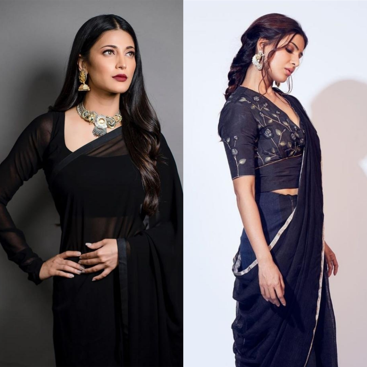 Sai Pallavi, Malavika Mohanan to Shruti Haasan: Take style cues for donning black sarees from South actresses