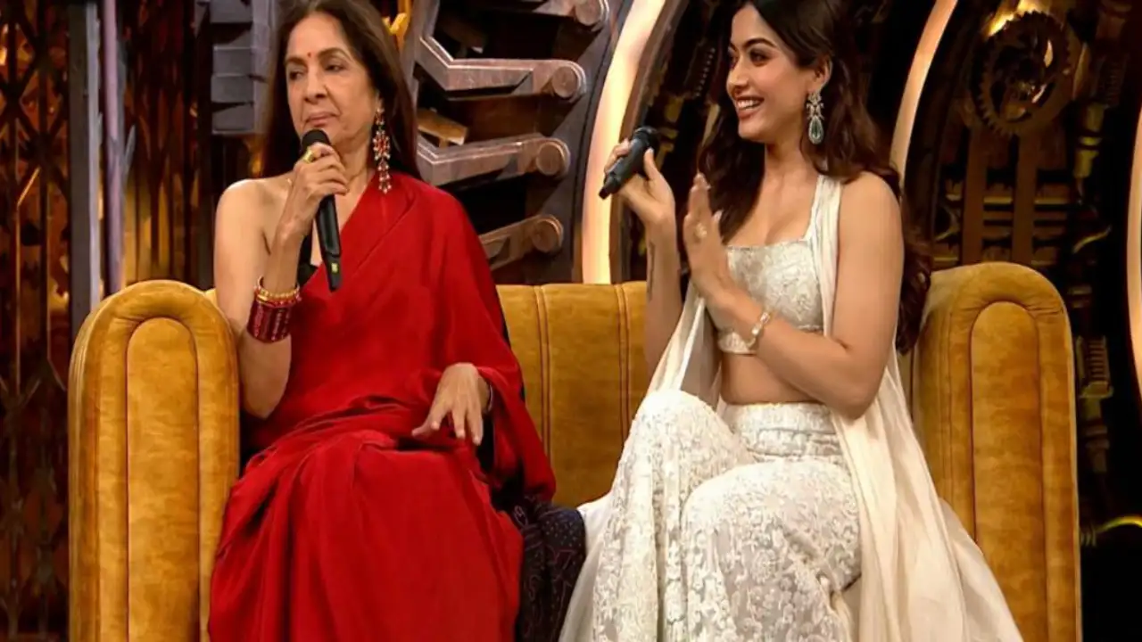 Rashmika Mandanna and Neena Gupta conversing with Salman Khan Pic Credits: Voot