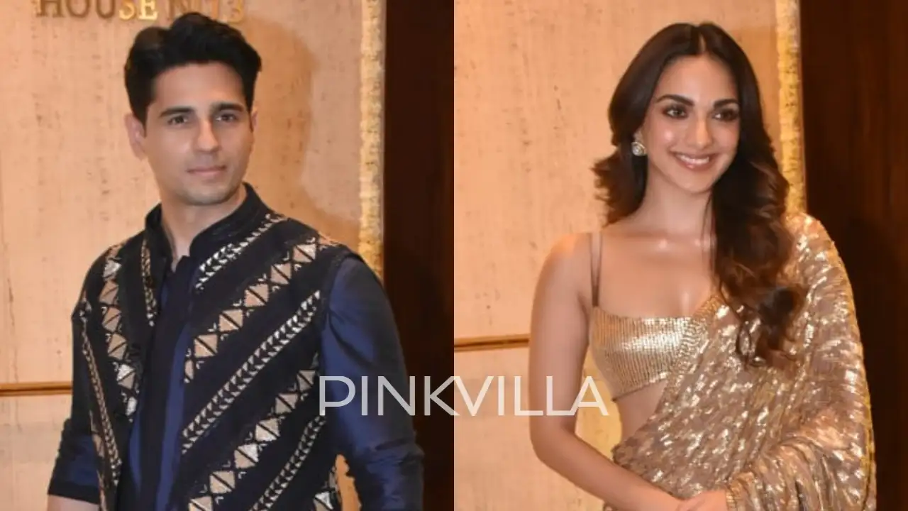 Sidharth Malhotra matches outfit with Kiara Advani's glittery saree at Manish Malhotra’s Diwali party; PICS