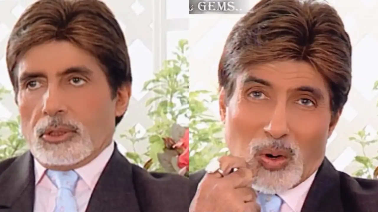 Amitabh Bachchan's different expression during the show 'Rendezvous with Simi Garewal.