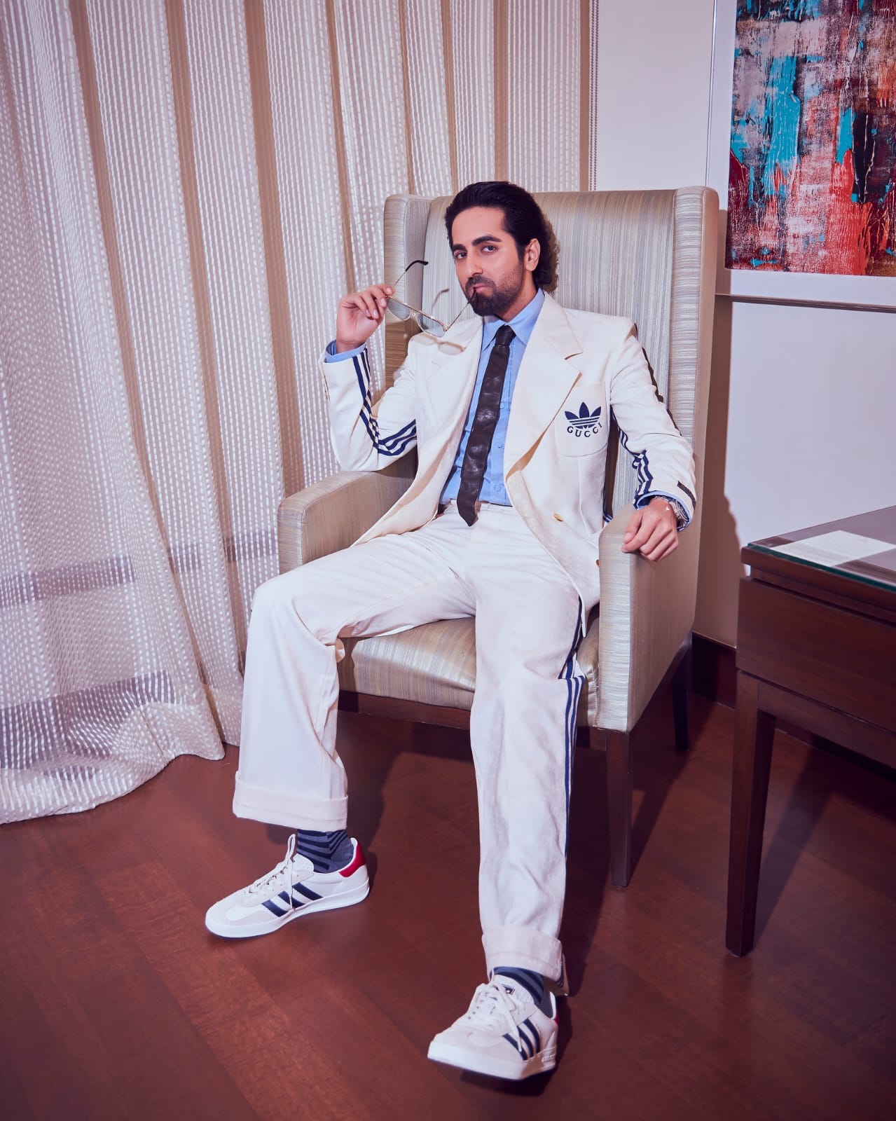 Discriminerend Bezwaar Verdragen Ayushmann Khurrana's dapper look in a white Gucci X Adidas suit will make  you swoon | PINKVILLA