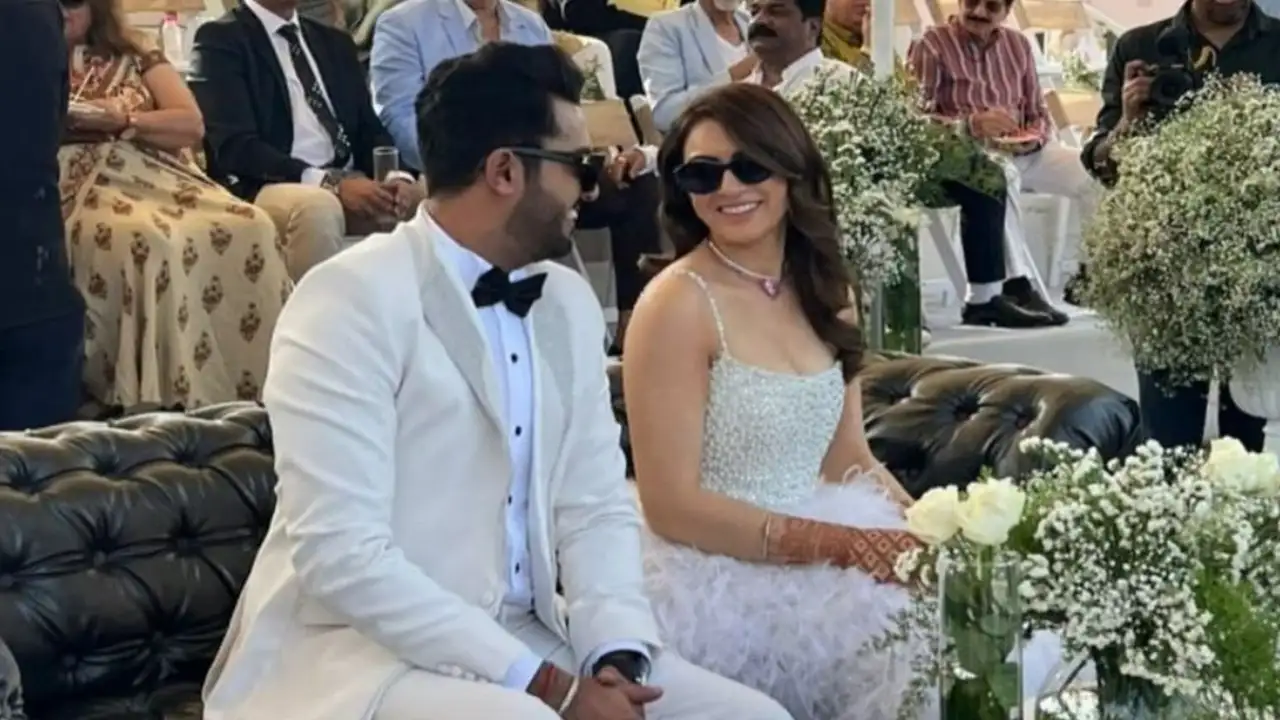 Hansika Motwani and Sohael Khaturiya get clicked at their pre-wedding bash