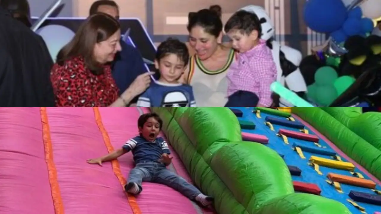 Kareena Kapoor Khan, Saif Ali Khan were seen having a fun time at their son Taimur Ali Khan’s pre-birthday bash. Images from Instagram
