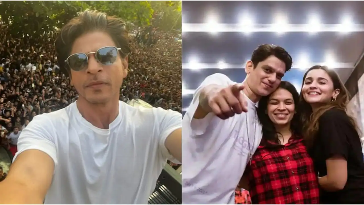 Shah Rukh Khan clicks a selfie / Throwback picture of Alia Bhatt and Vijay Varma