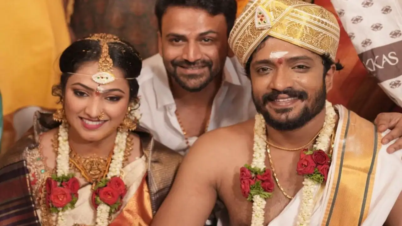 Kannada actors Vasishta Simha and Hariprriya tie the knot in Mysuru; See viral PICS Vasishta Simha and Hariprriya married