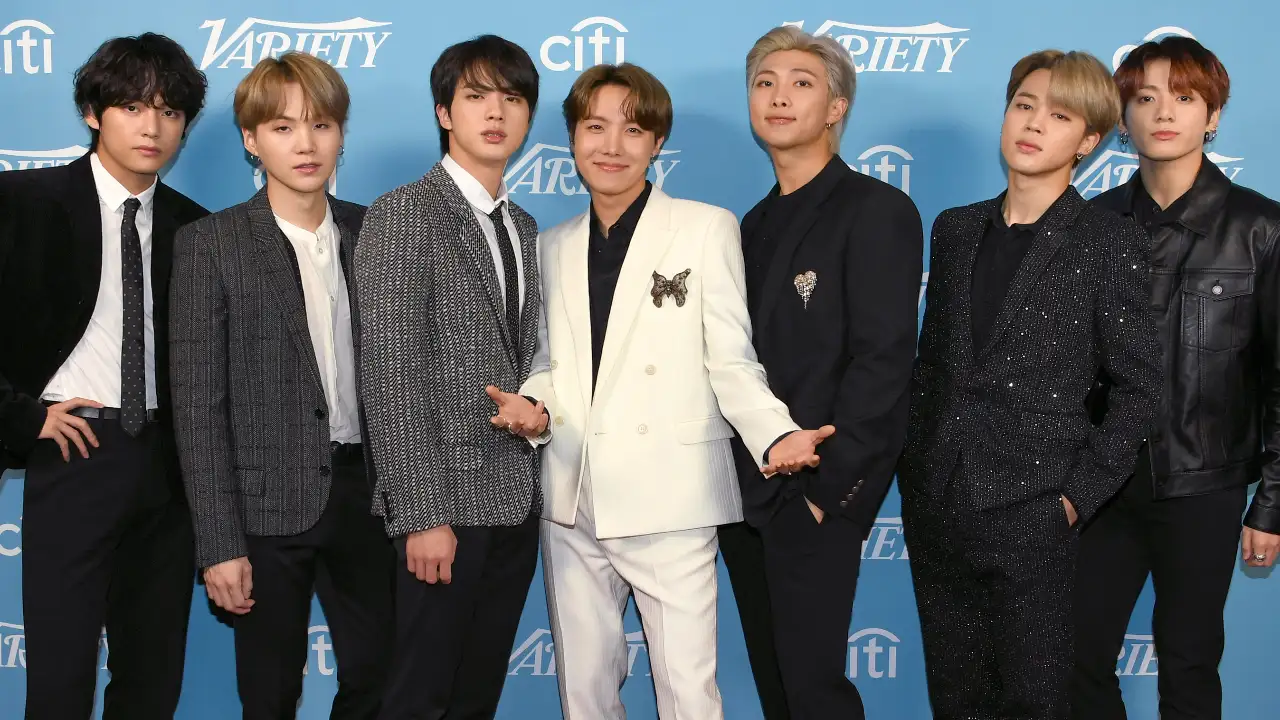 BTS members Jimin, Suga, J-Hope, Junkook, RM, V, Jin,